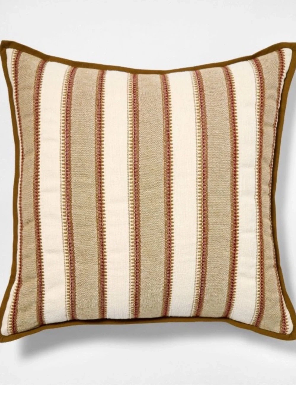 Studio McGee Cream, Tan, and Rust Striped Accent Pillow